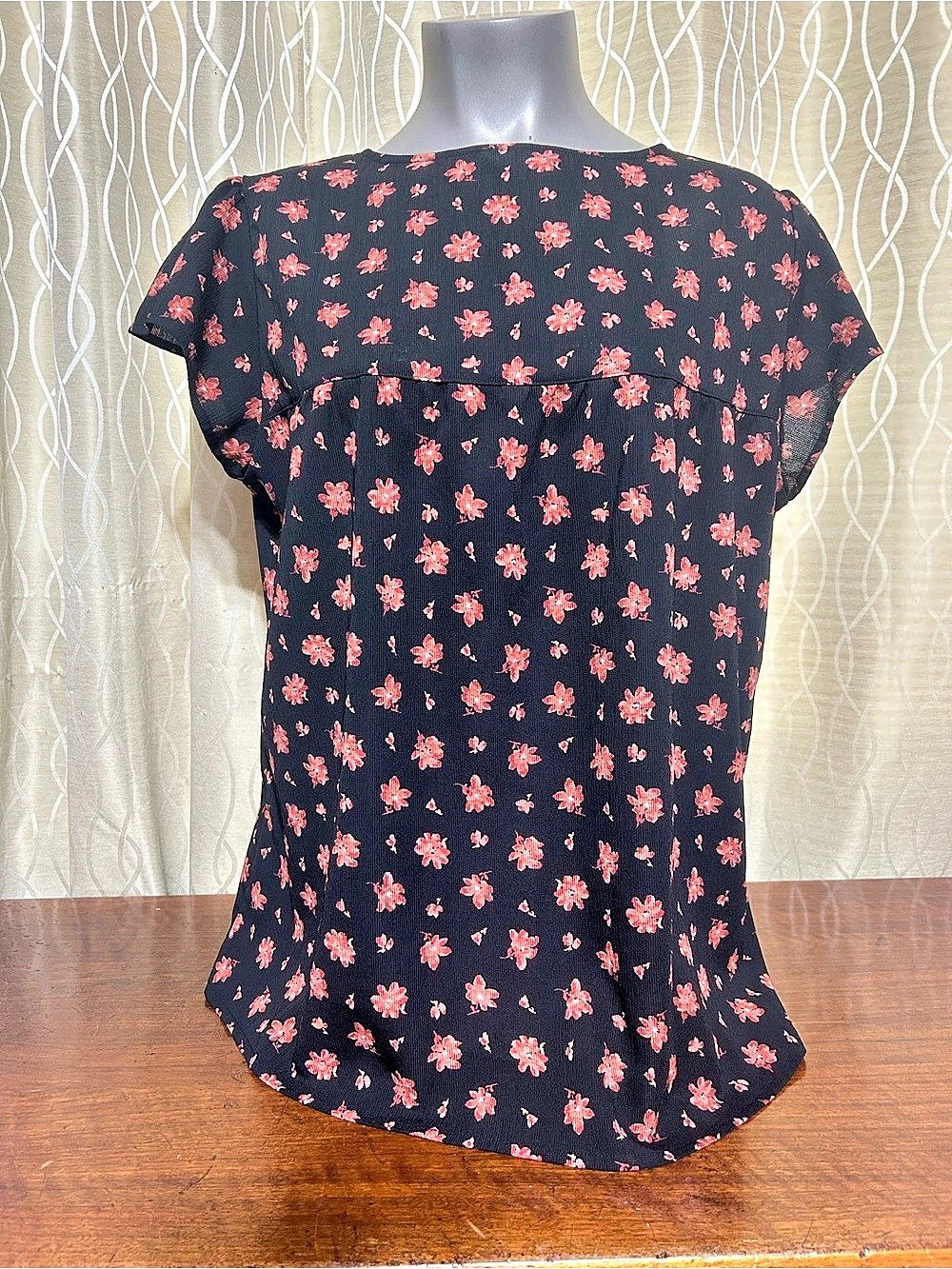 Denver Hayes Floral Blouse in Black & Cinnamon Size 2XL Like New